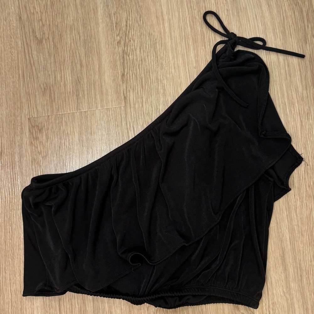 Urban Outfitters one shoulder crop top in black size small